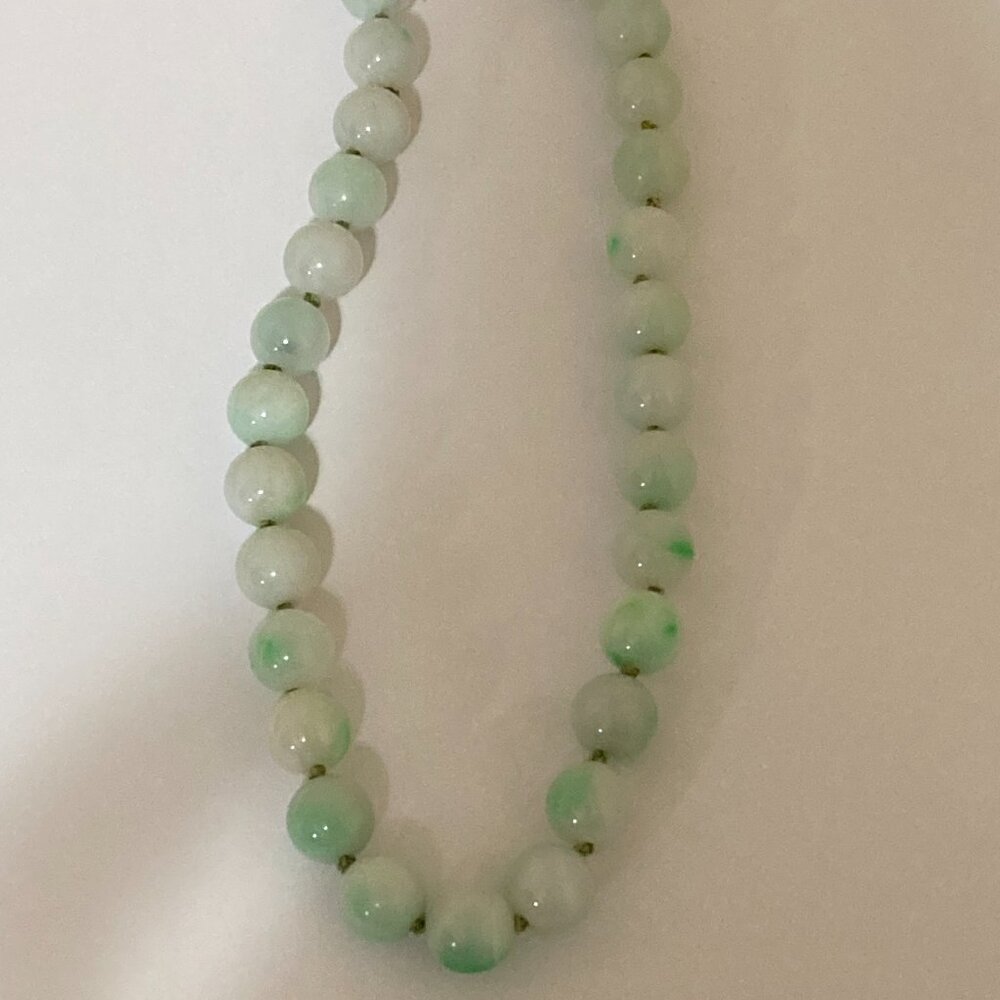 14k Yellow Gold Mings Hawaii Jade Choker Necklace 13" - Picture 8 of 8